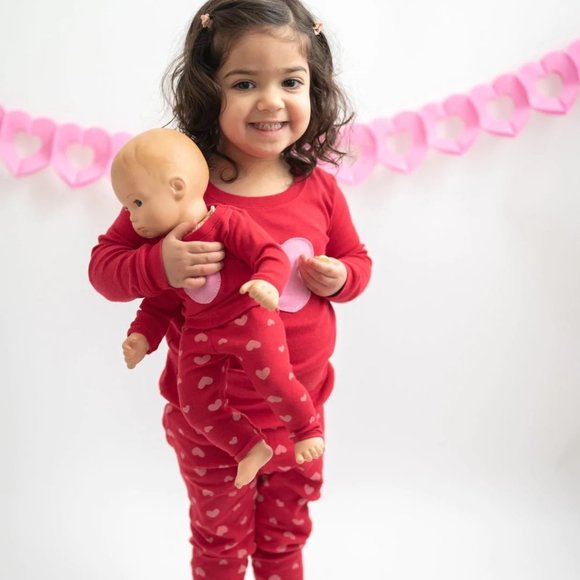Leveret Pajamas New Leveret Matching Girls And Dolls Heart Pajamas